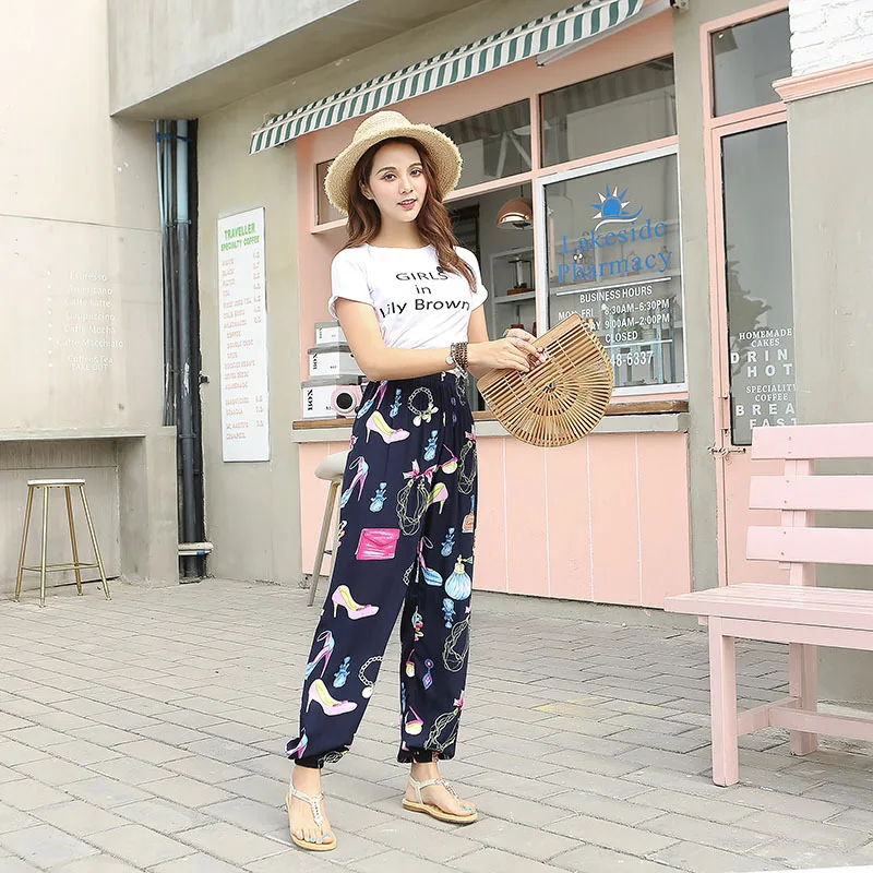 Женские шаровары пляжные брюки для отдыха костюм родителей и детей Свободные