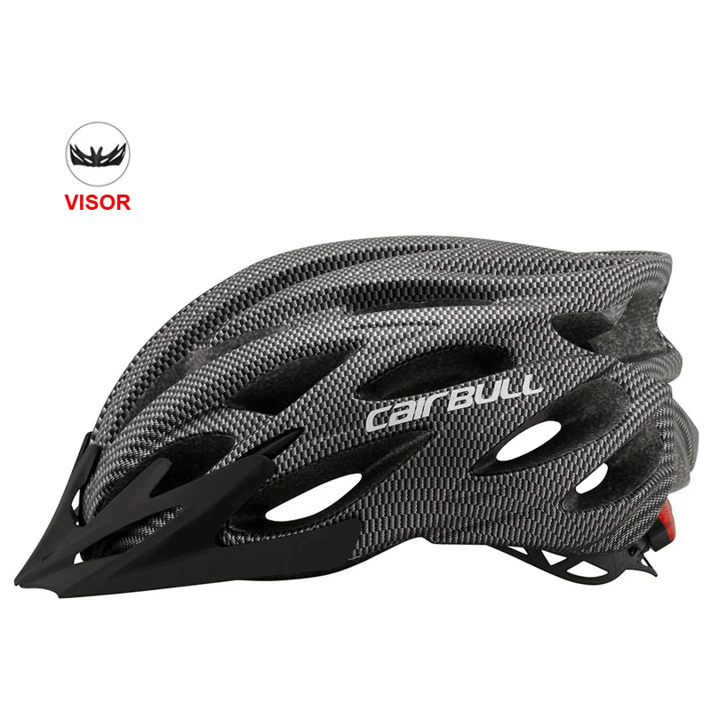 

Outdoor Road Mountain Bike Helmet with Rear Light In-mold Riding Cycling Helmet with Visor & TT Lens Sports Mtb Bicycle Helmet