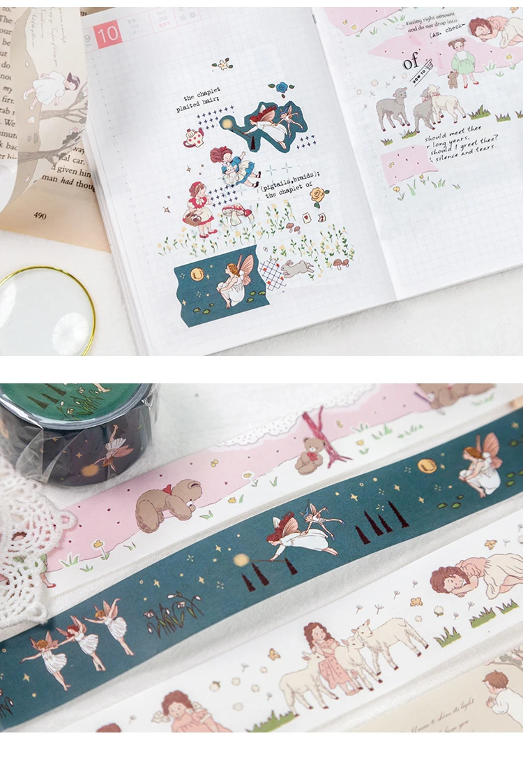 Креативная лесная Серия Angel Bullet Journal васи лента сказочная декоративная клейкая лента Сделай Сам Скрапбукинг наклейка этикетка