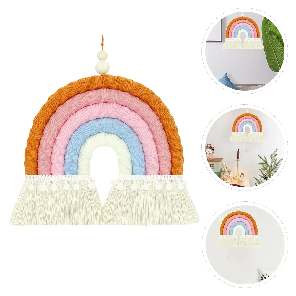 

1pc Stylish Woven Rainbow Door Hanging Woven Wall Pendant Woven Wall Hanging