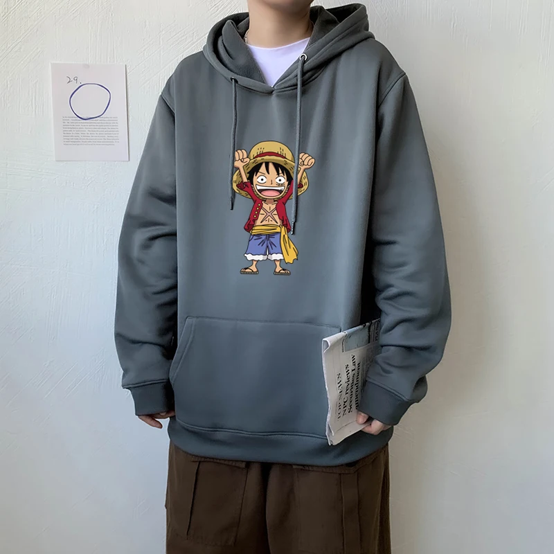 

Hoodies Men 2020 New Autumn Vintage One Piece Anime Print Oversized Graphic Sweatshirt Long Sleeves Harajuku Hip Hop Pullover