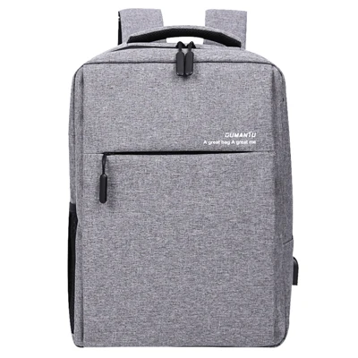Серый Мужской рюкзак для Macbook Xioami lenovo Asus 13 14 15 15,6 сумка для ноутбука usb зарядка путешествия водонепроницаемые Модные Повседневные сумки для ноутбука - Цвет: Серый