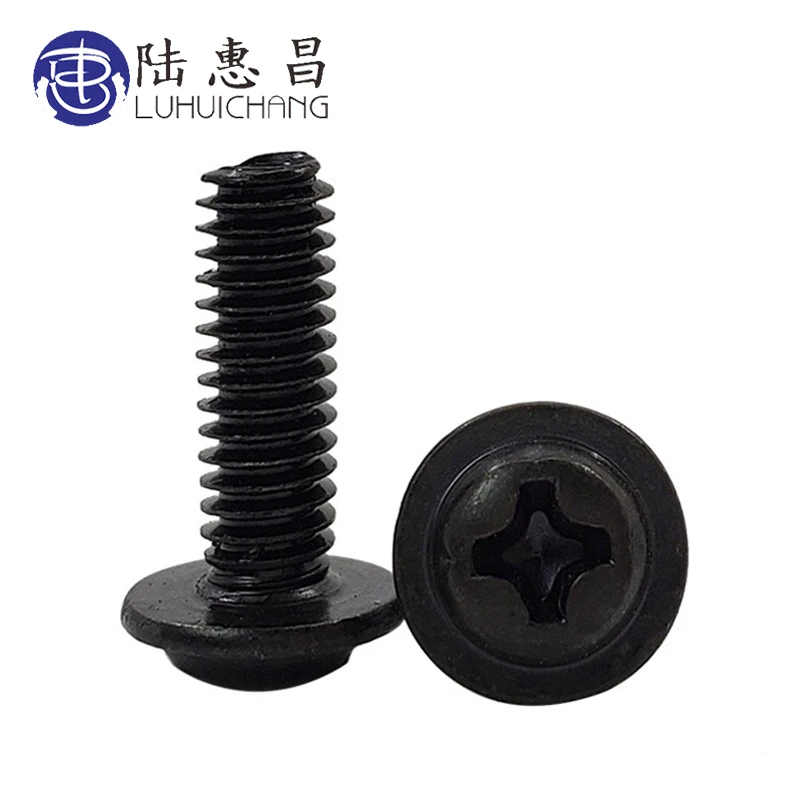 LUCHANG Круглые головки из углеродистой стали PWA винты саморезы черный с подкладкой
