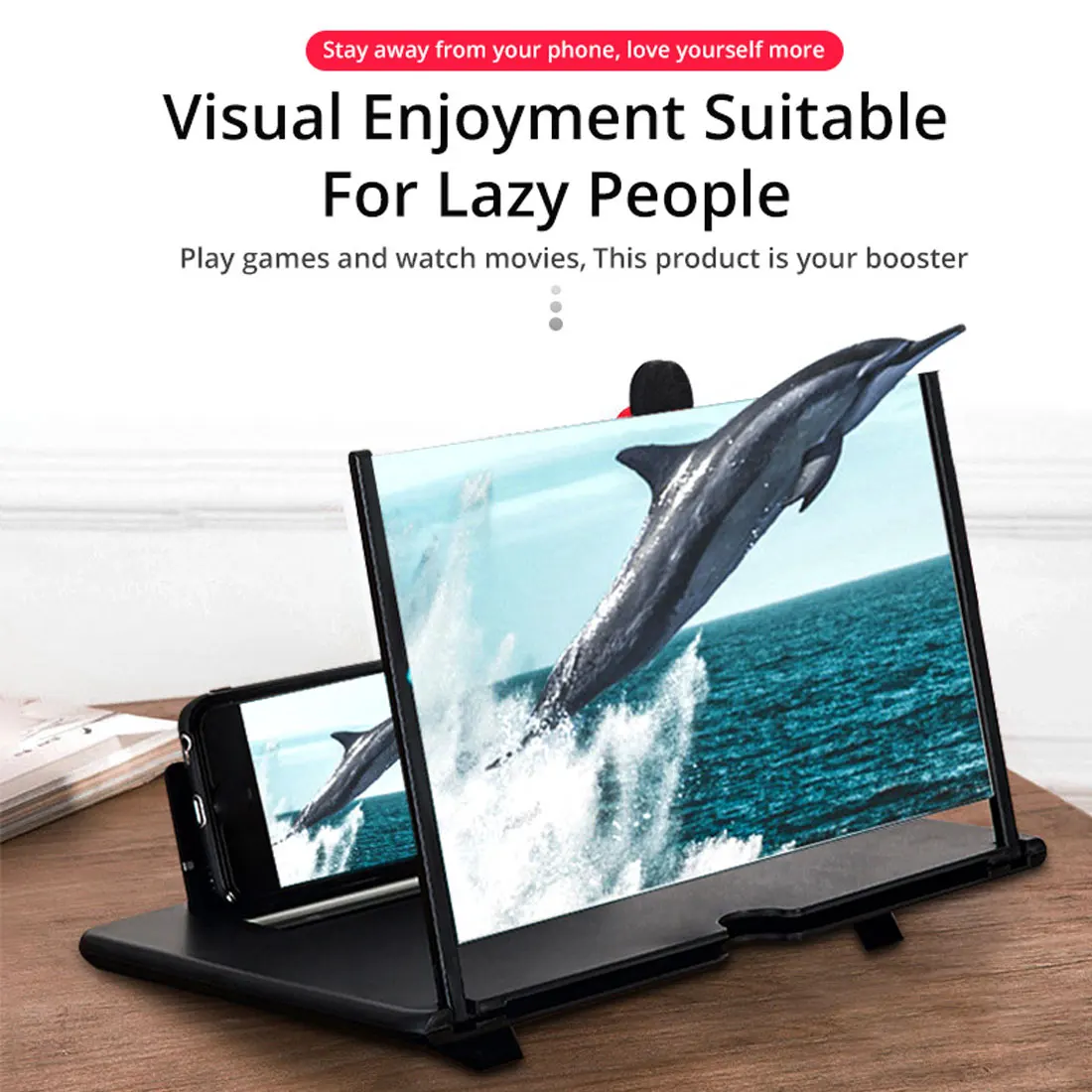 Новый 3D HD видео усилитель Подставка Кронштейн 12 дюймов мобильный увеличитель для