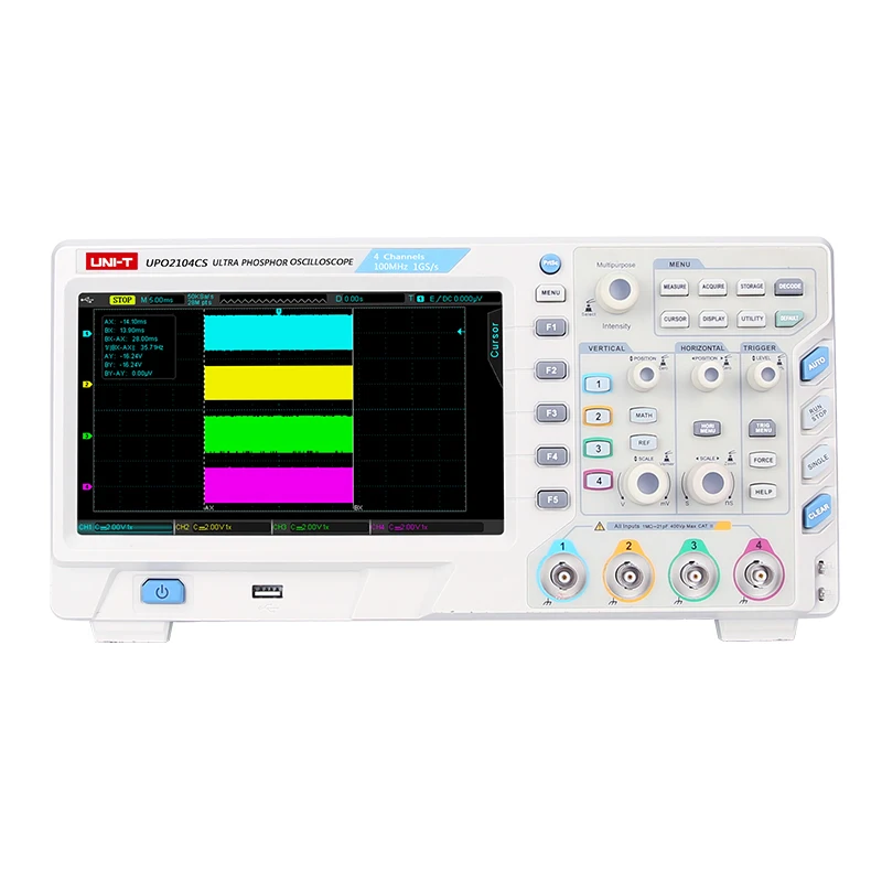 

UNI-T UPO2000CS Series, цифровой люминесцентный осциллограф UPO2072CS/UPO2074CS/UPO2104CS/UPO2202CS 2/4, аналоговые отверстия 1GS/s 50000wfms/s