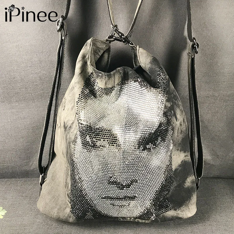 

Многофункциональные женские рюкзаки iPinee, модная популярная джинсовая сумка через плечо, Женская дорожная сумка на молнии, 2018