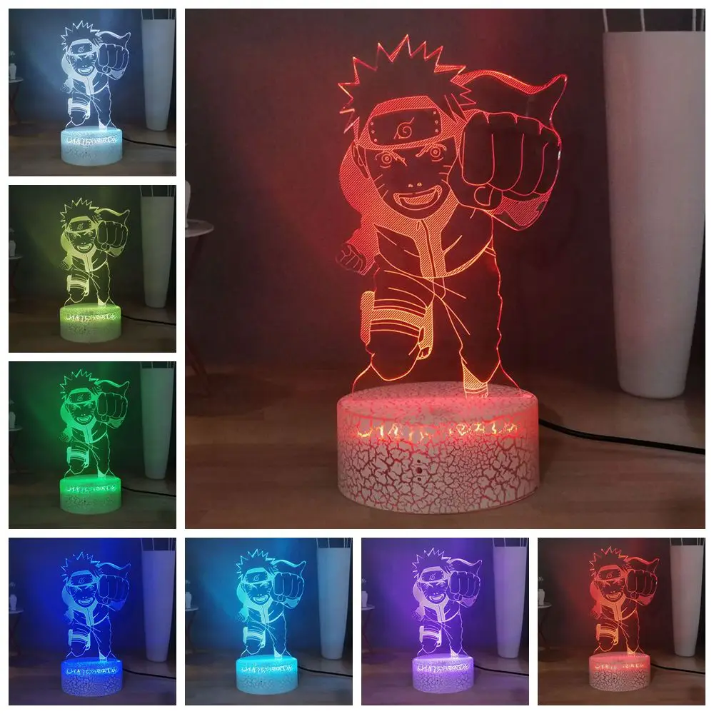 Светодиодный детский ночник аниме и манга Наруто настольная лампа для сна USB