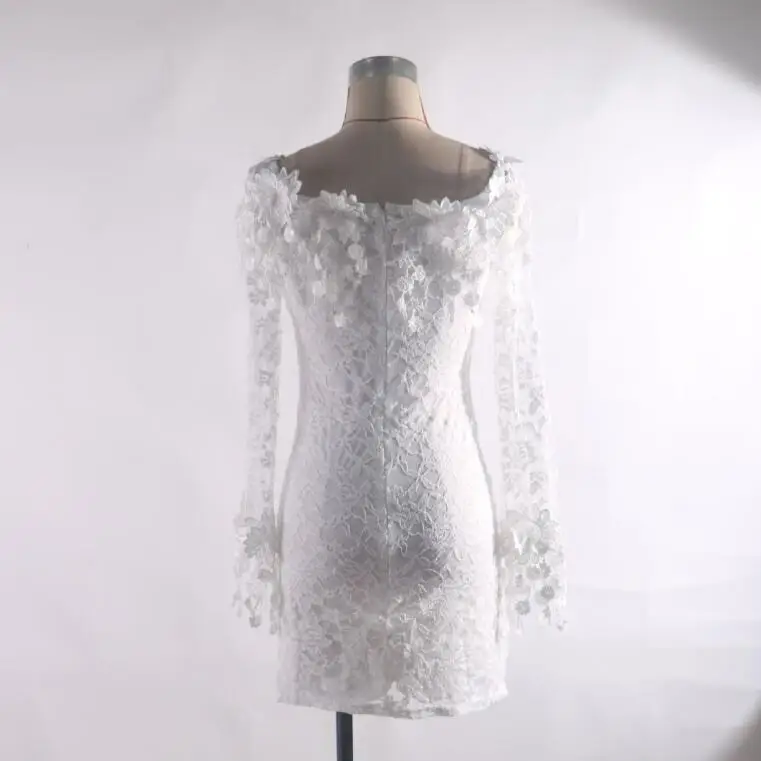 Женское элегантное сексуальное кружевное платье с открытыми плечами Цветочное