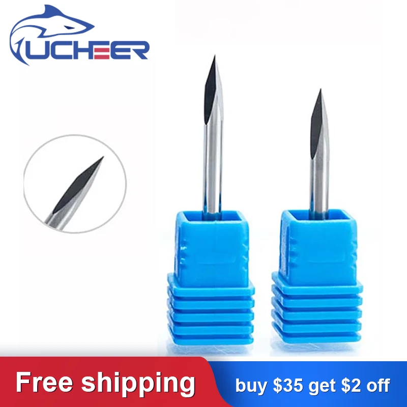 UCHEER 1 шт. 3 175 мм tip0.1 Edge/Уход за кожей лица карбида Pypamid биты хорошего гравировальный