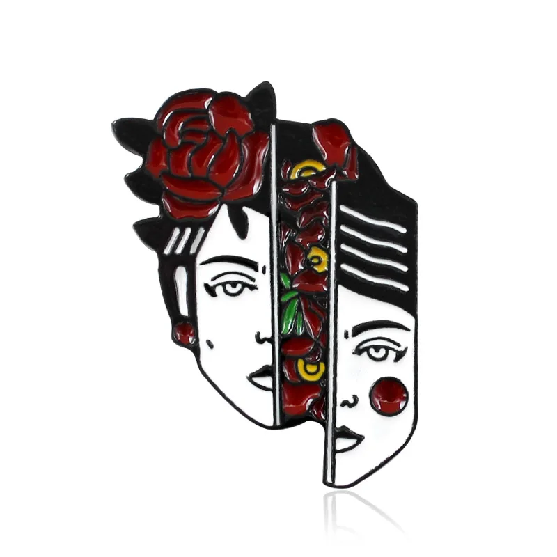 

Personality Rose Strange Style Avatar Enamel Cartoon Pin Jeans Backpack DIY Fashion Badge Brooch Jewelry