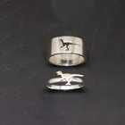 Парные кольца Модные посеребренные полые кольца с динозавром парные любовные драгоценные изделия Commitment обручальное кольцо Размер Us5-11