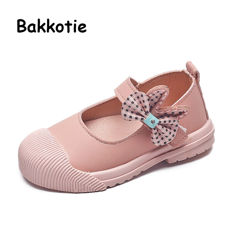 Bakkotie/2019 г. сезон осень милые туфли Mary Jane на плоской подошве для маленьких девочек
