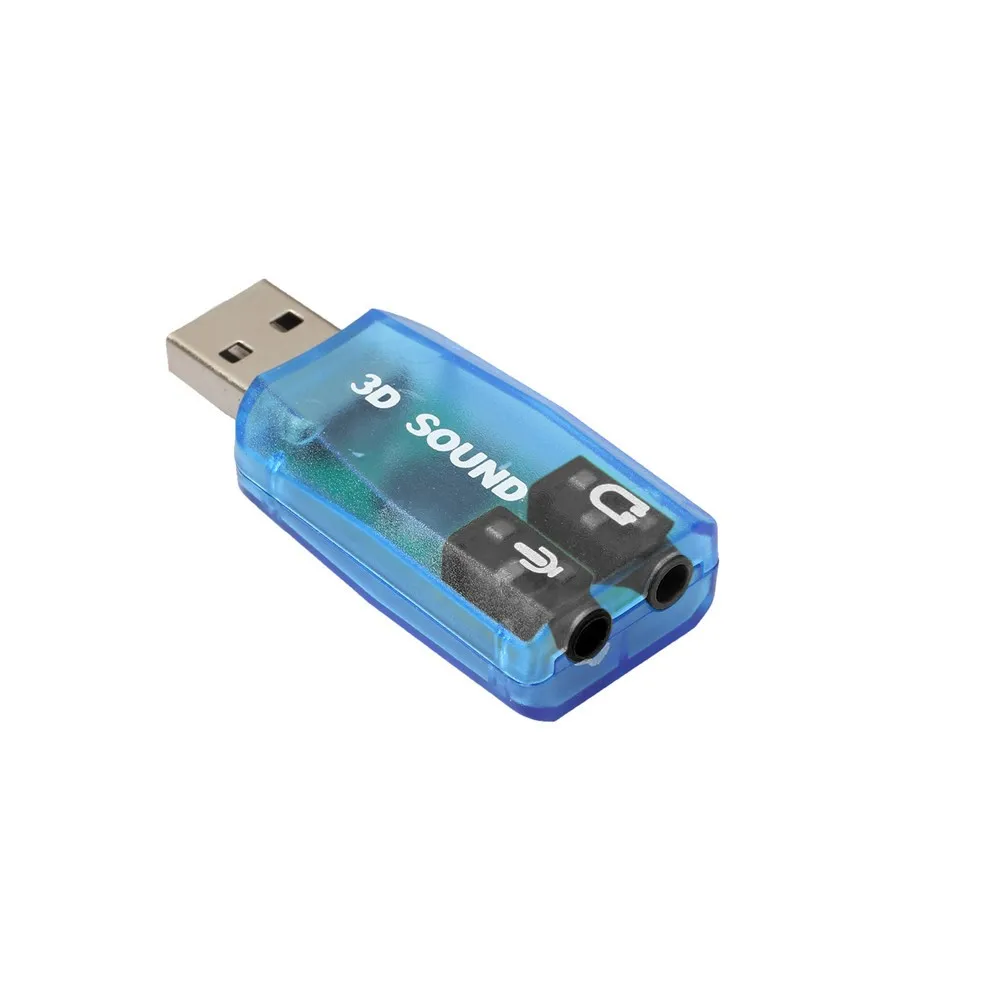 Горячая аудио адаптер 3D Звуковая карта 5,1 USB до 3,5 мм Микрофон Разъем для наушников стерео гарнитура 1 шт