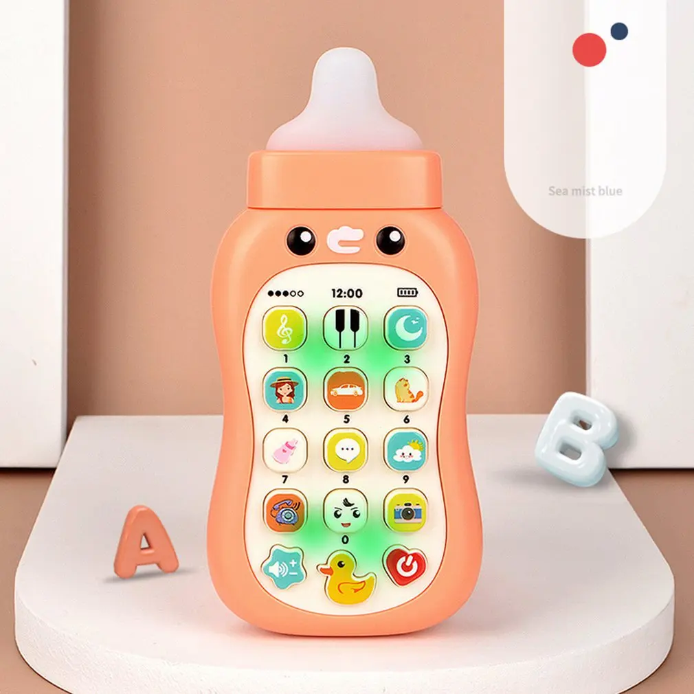 

Toy Phone Milk Bottle Without Battery Early Education Simulation Bite Bottle Multi-mode Enlightenment Learning For Children