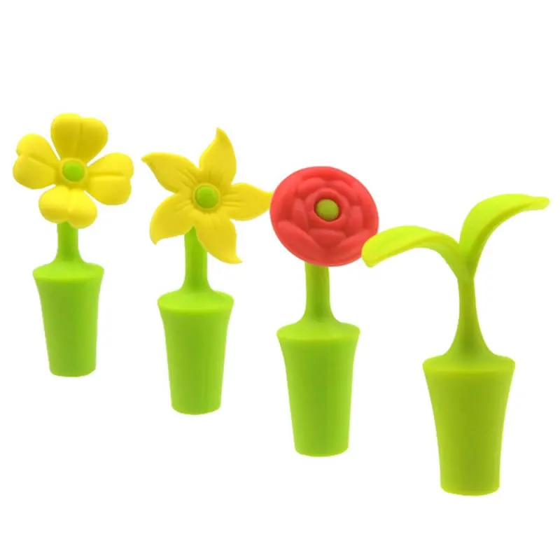 Силиконовая пробка для бутылки вина с цветами многоразовая пива шампанского