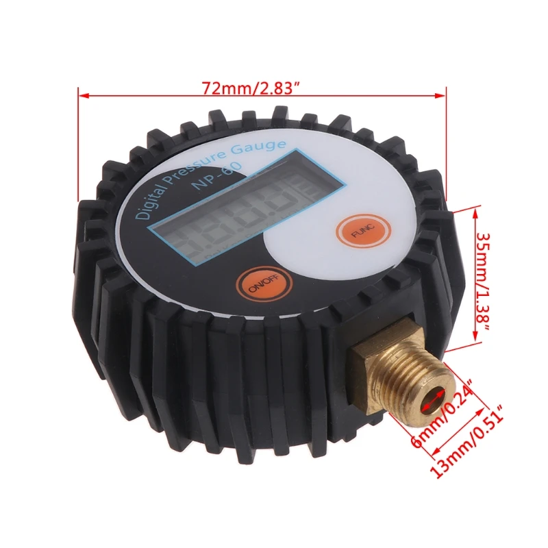 

0-10 Bar G1/4 Battery Power Digital Gas Pressure Gauge Tester Detector 0~145psi