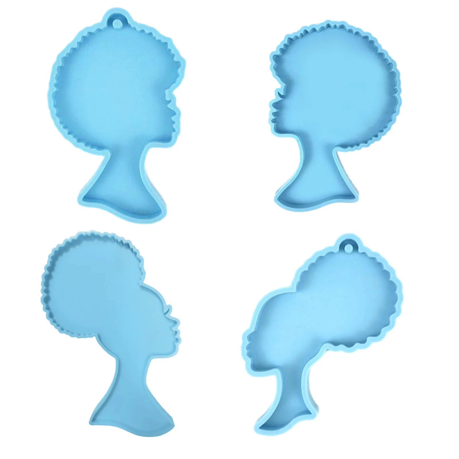 

Afro Lady Keychain Mold eychains pendants Silicone Mold Reusable DIY Crafts Pendents #WO