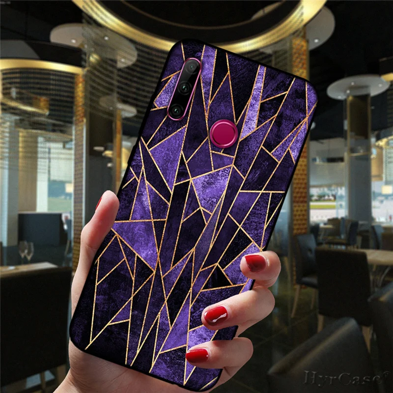 Marble Geometric Art Black Phone Case For Huawei Honor 10i 20i 30i 9 10 20 30 10X Lite Pro 9X 8X 8C Soft Silicone Cover huawei waterproof phone case