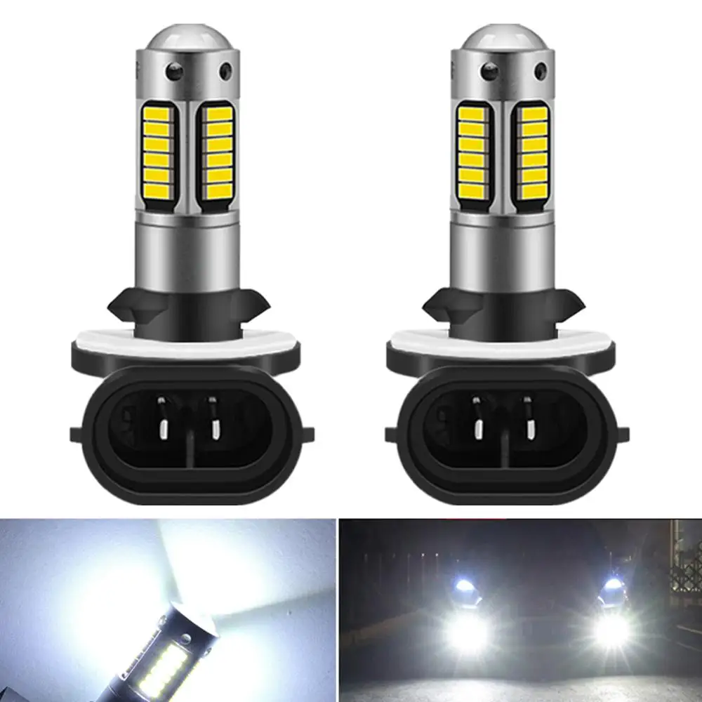 2 шт. светодиодные лампы H27 Led 881 H27W2 для автомобильных противотуманных фар