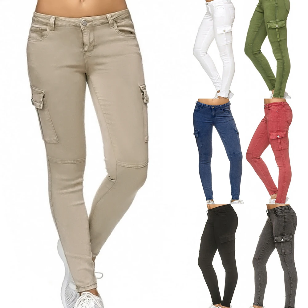 Женские повседневные модные однотонные джинсовые брюки LITTHING 2019 прямые с