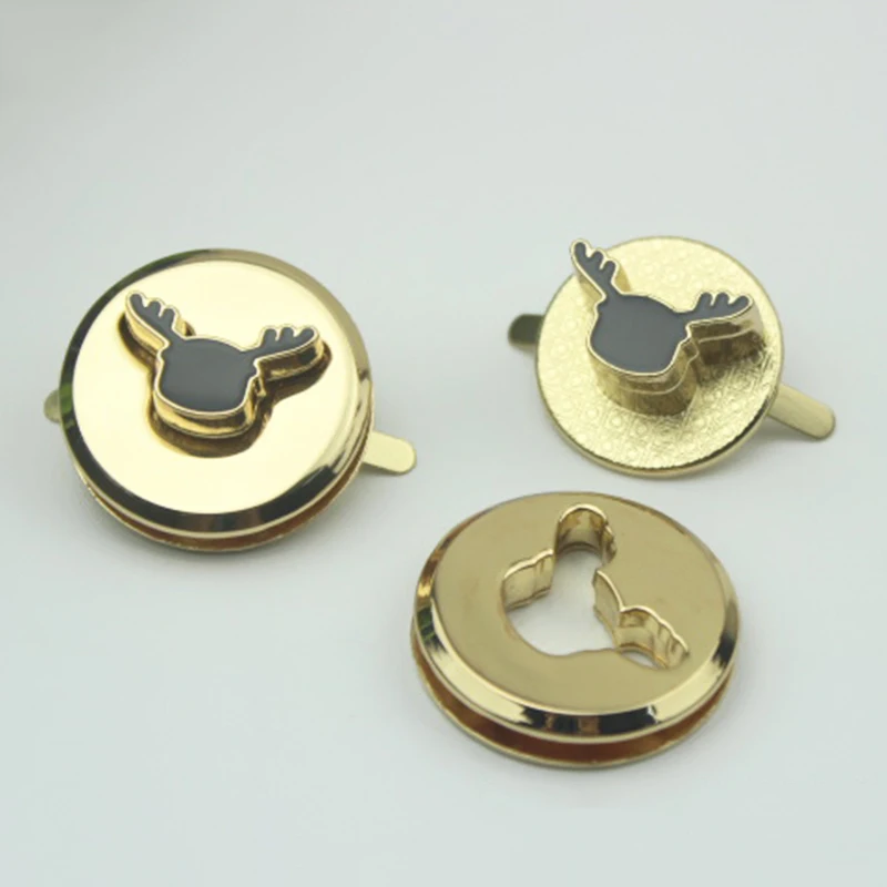 

1pcs Metal Deer Shape Turn Lock Fashion Twist Lock Clasp for Handbag Bag Purse Luggage Hardware Closure Bag Parts Accessories