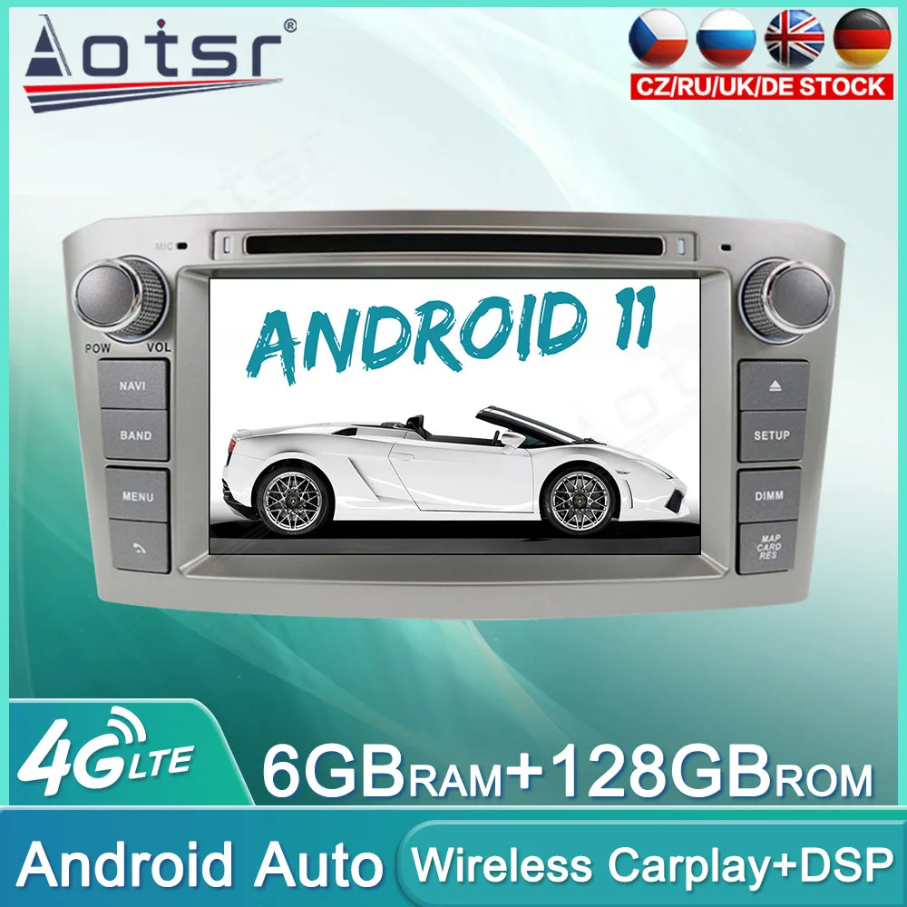 

Android 11 128GB Car Radio DVD For Toyota Avensis 2002-2008 Audio Multimedia Player GPS Navigation Auto Stereo Head Unit Carplay