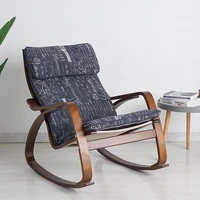 contemporary rocking chair medium brown with cotton fabric cushion seat living room furniture adult rocking chair wood armchair