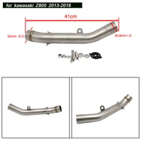 motorcycle stainless steel middle link pipe lossless 51mm silencer muffler system silp on for kawasaki z800 2013 2014 2015 2016