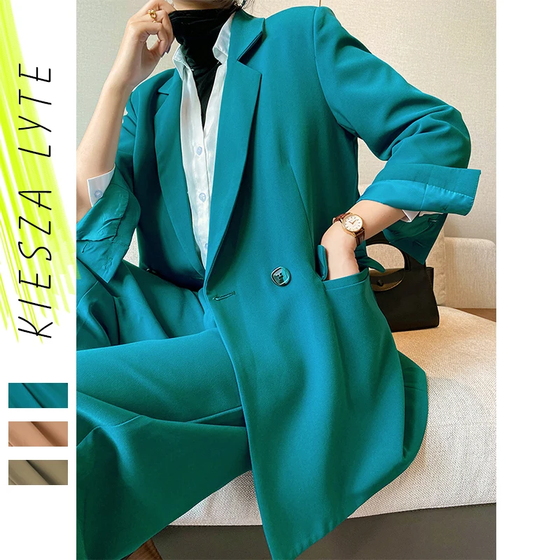 

Женский Повседневный костюм из блейзера и брюк, офисный подиумный костюм из 2 предметов