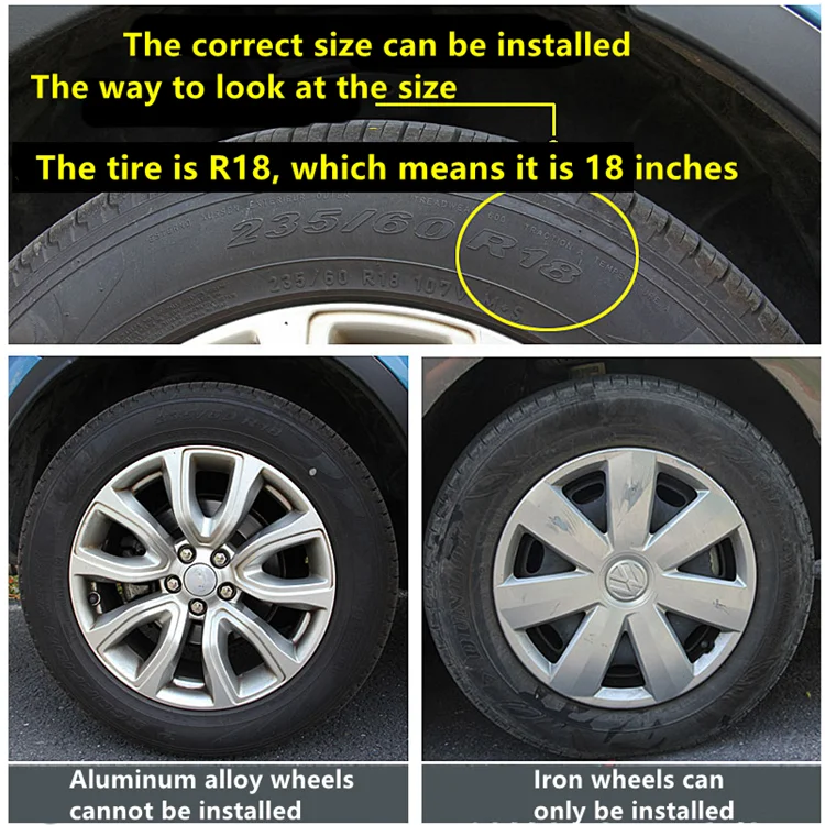 

Accessories Universal Fit Truck Car Best 14 inch car steering Blue and black Auto Replacement Car hubcap rim covers leather