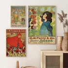 Винтажный постер DM с изображением семян паром, детский художественный Новый постер в стиле ретро, красная капота для поездок, Художественная Картина на холсте в викторианском стиле, декорирование стен для детской комнаты, 1800