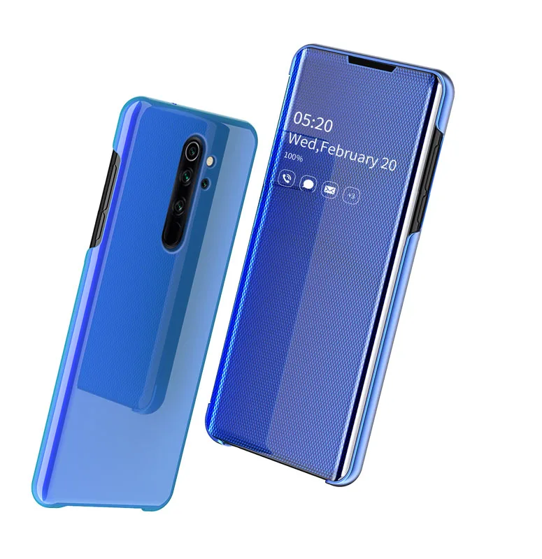 Чехол книжка для Xiaomi Redmi Note 7 8 Pro Note7 Note8 умный прозрачный зеркальный чехол с