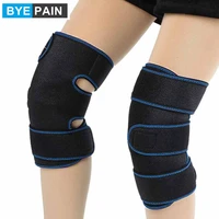 1pair byepain health care knee brace support therapy compression sleeves with wool pads and tourmaline magnetic therapy pads