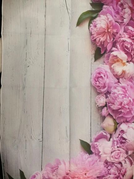 Фон для фотосъемки с деревянной доской Цветущий цветок на винтажном белом дереве