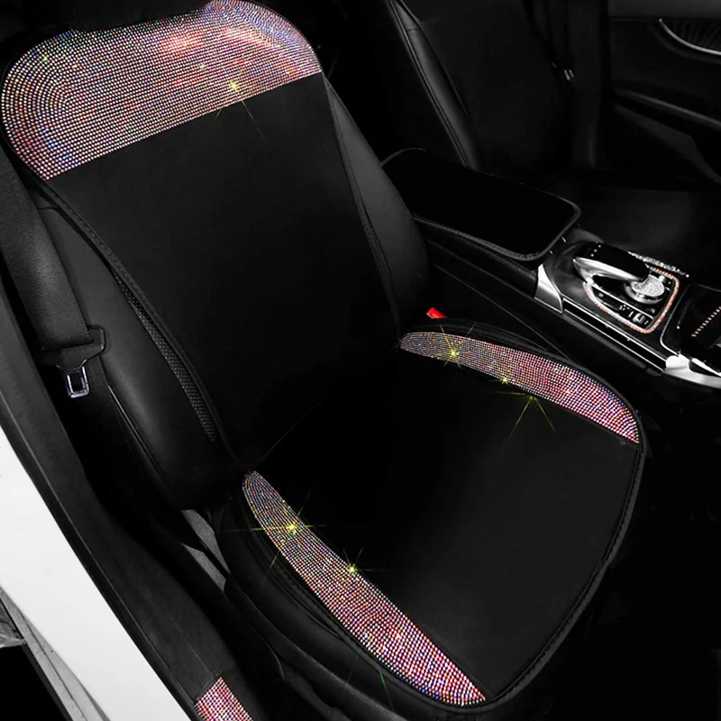 

Блестящие чехлы для автомобильных сидений для женщин и девушек, дышащая сетка, протектор переднего сиденья с сияющими кристаллами, Универс...