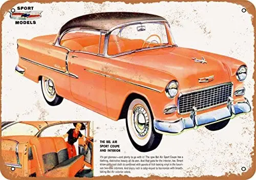 

Wall-Color 7 x 10 Metal Sign - 1955 Chevy Bel Air Sport Coupe - Vintage Look