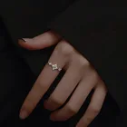 Женское Открытое кольцо из серебра 925 пробы, с четырьмя острыми звездами