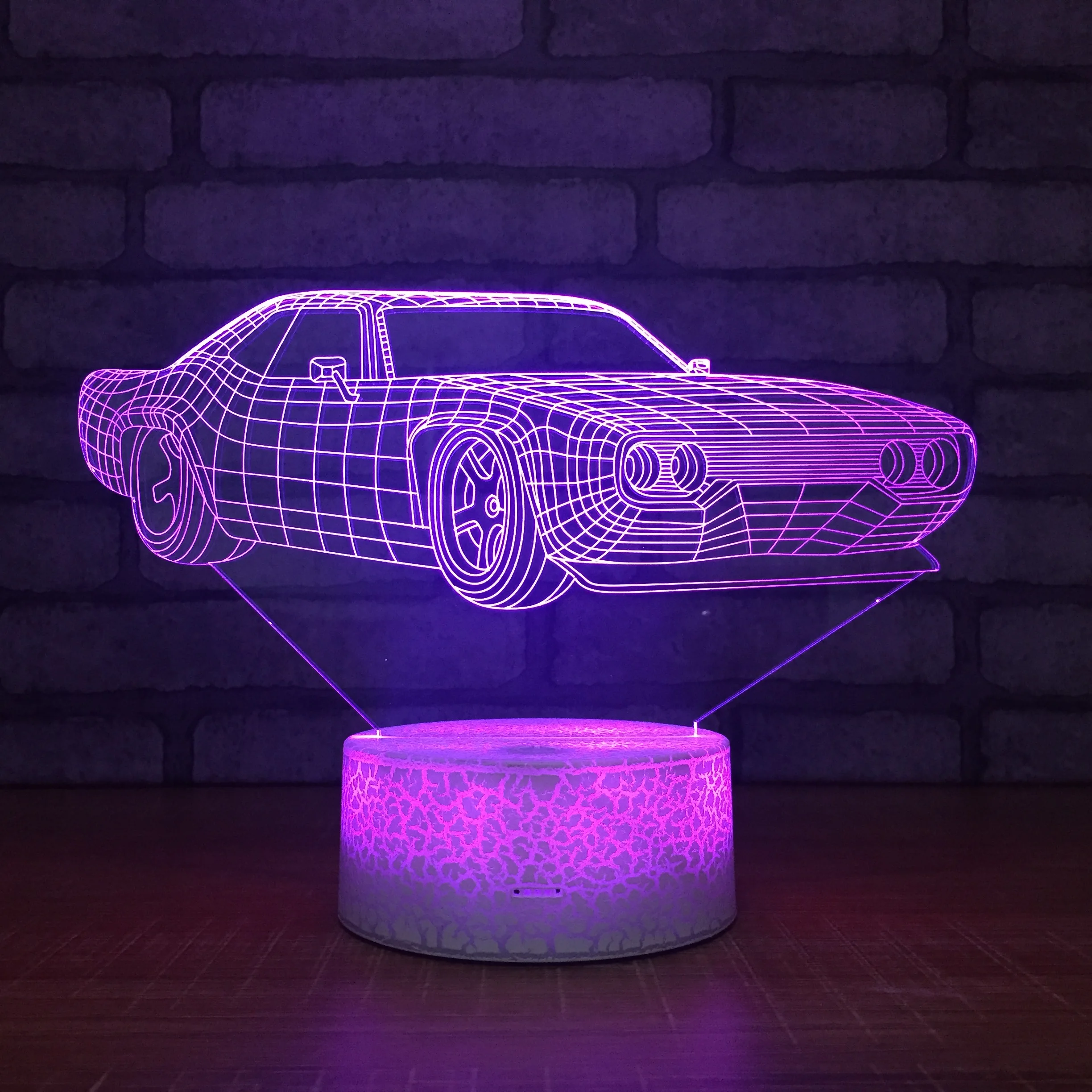 

Car 3D Illusion Lamp Smart Touch Remote Control LED USB Night Light Kids Room Decoration Birthday Gift For Boy