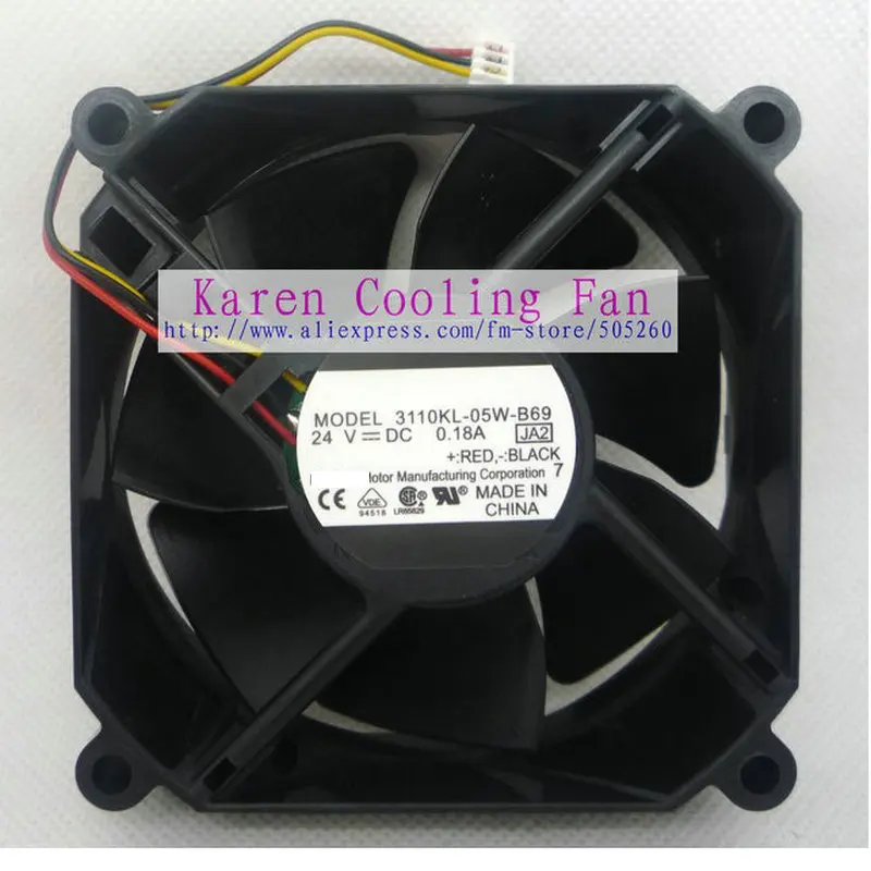 Новый оригинальный 8 см 3110KL-05W-B69 8025 24 В 0.18a 3-проводной охлаждающий вентилятор 80*80*25 мм hzdo