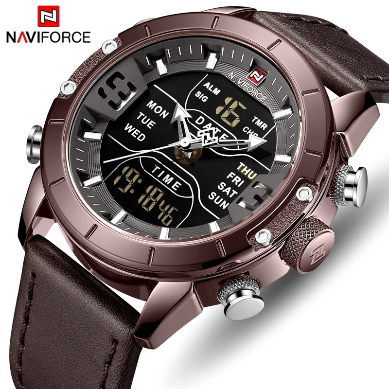 

Часы NAVIFORCE мужские, аналоговые, цифровые, водонепроницаемые, с хронографом