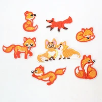 1pcs fox embroidery patches heat transfers iron on sew on patches for clothing diy clothes stickers badges decorative appliques