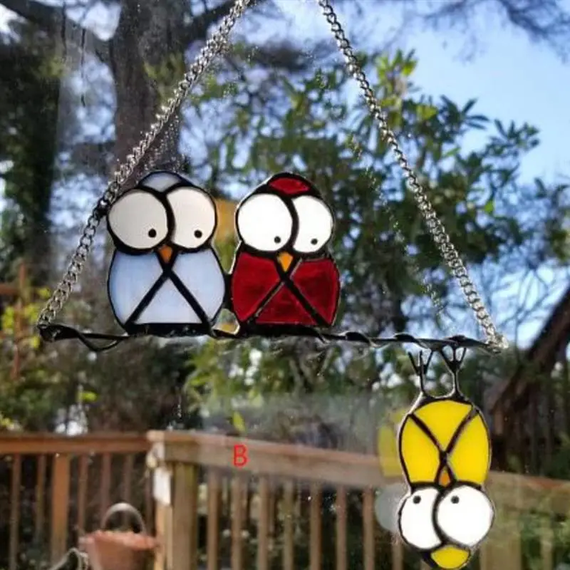 

Mini Stained Bird Glass Window Hangings Acrylic Wall Hanging Birds Decor Room Accessories Scandinavian Decor Mothers Day Gift
