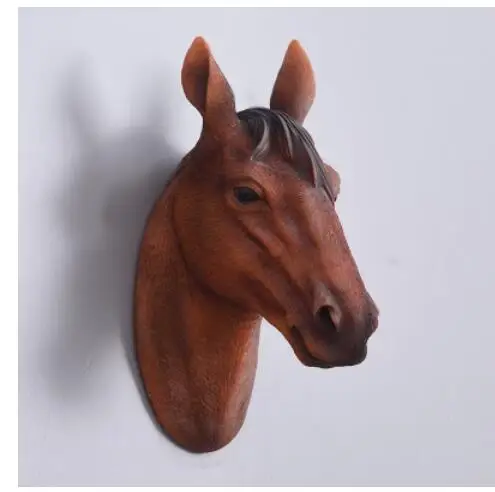 Horse head wall hanging decoration simulation animal creative three-dimensional pendant simple living room back cculpture statue
