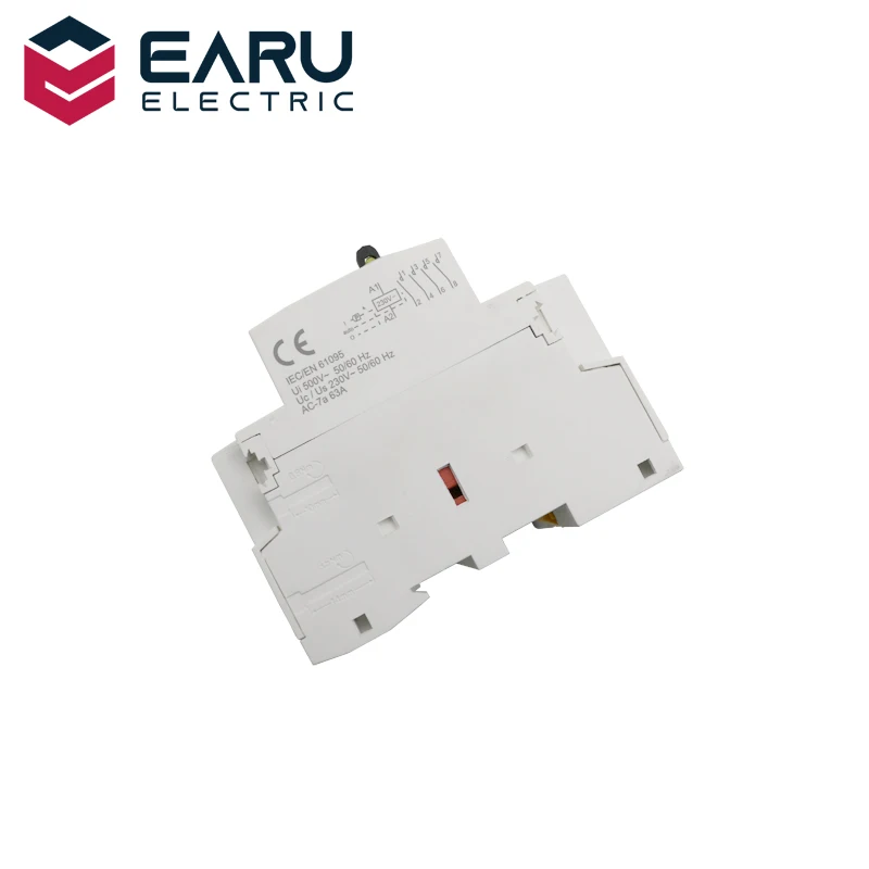 4P 32A 63A AC 220V 230V 50/60Hz Din Rail Household Modular Contactor With Manual Control Handle Switch 4NO 4NC 2NO 2NC 3NO1NC |