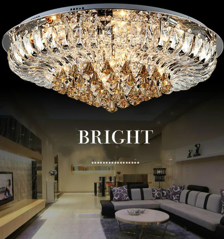 

Swan Shape Crystal Chandeliers for Living Room Bedroom Modern Stained Glass LED Ceiling Lamps