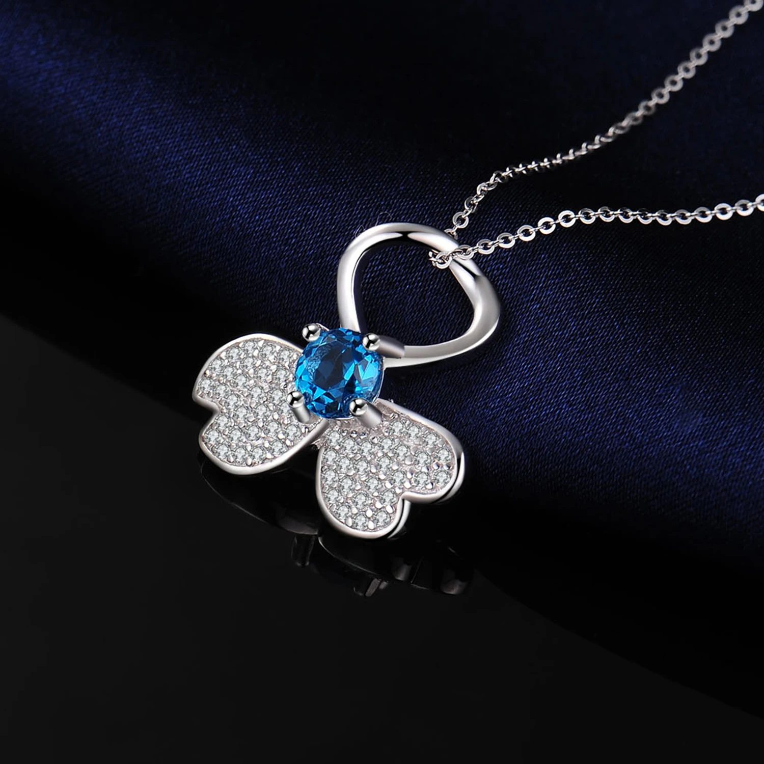 Jдворца натуральный Лондон кулон с голубым топазом ожерелье 925 драгоценные камни