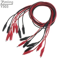 8pcslot 35mm double ended clip with silicone boot crocodile cable alligator jumper wire test lead for testing probe meter
