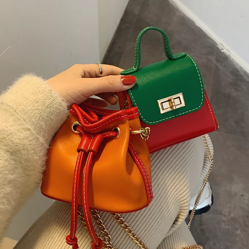 Контрастная цветная мини квадратная сумка 2020 модная Новая высококачественная