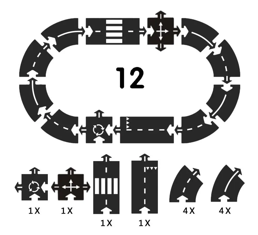 

Kids Baby Play Mat Road Carpet Puzzle Toys DIY Flexible Car City Floor Track Carpet Game Puzzels Set Fun Gym Mat Children Toy