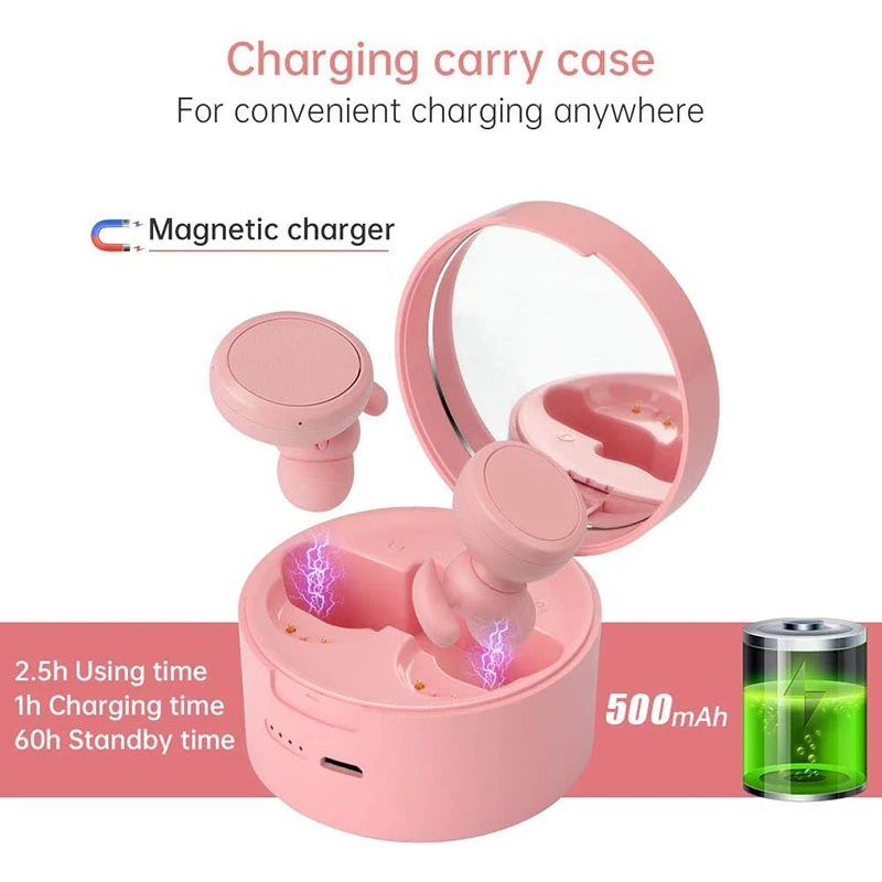 

ZW-T9 Bluetooth Earphones Wirless Music Headphones Potable with Built-in Mirror 3D Strereo Sports Earbuds